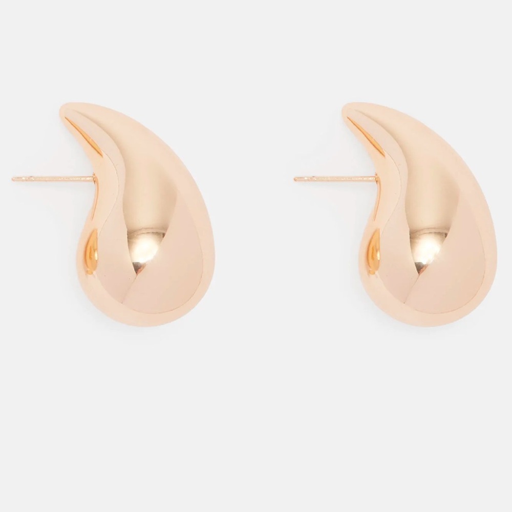 NWT SET OF 2❣️❣️Silver & Gold Oversized Teardrop Stud Earring 🪩⭐️🩶 - Picture 7 of 7